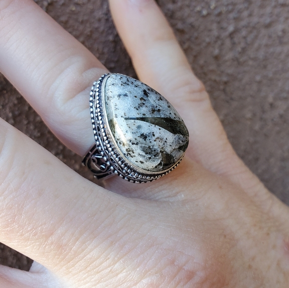 New Green Tourmaline In Quartz 925 Silver Ring. - Picture 8 of 13